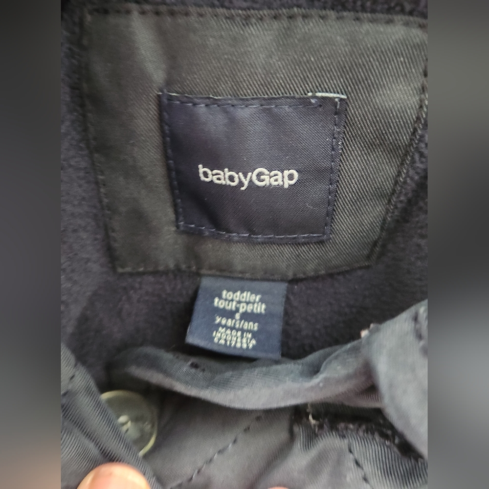 GAP Navy Quilted Hooded Kids Coat - Picture 4 of 7